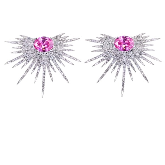 The Kamaly Starburst Zircon Earrings - Picture 3 of 8